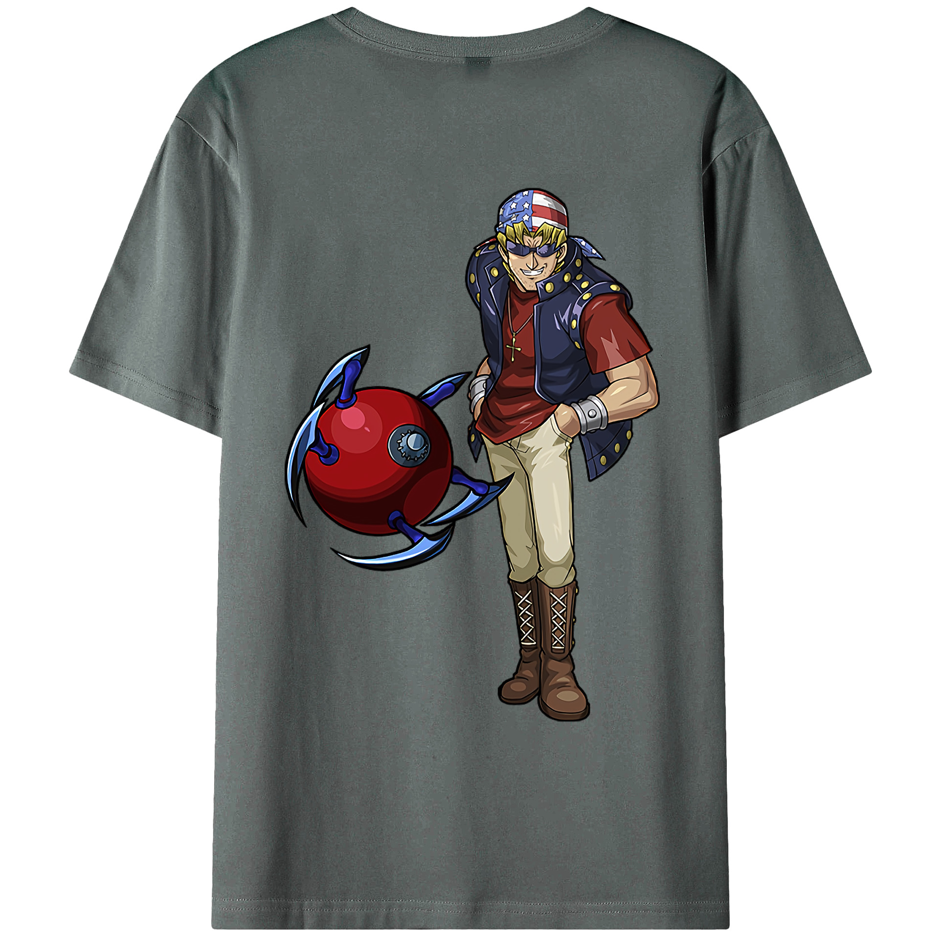 （画像用） 遊☆戯☆王 Yu-Gi-Oh! 綿100％ メンズ半袖Tシャツ（バックプリント） 通気性